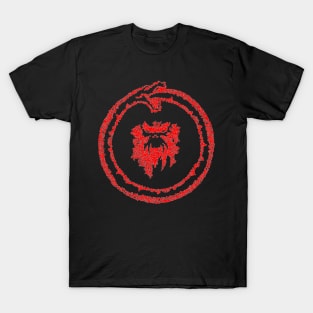 12 Monkeys Ouroboros Red w/white outline T-Shirt